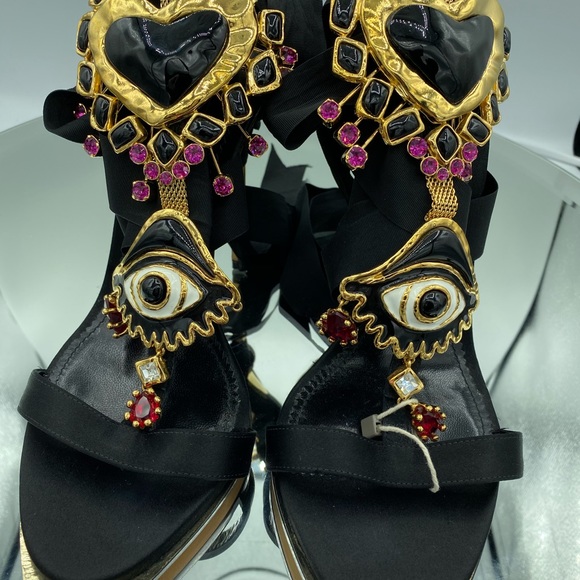 DSquared2 Treasure Ribbon Bejeweled Satin Sandals - Picture 2 of 7